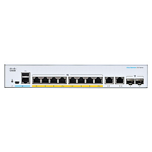 Cisco CBS350-8FP-2G-EU tinklo jungiklis valdomas Gigabit Ethernet L2/L3 (10/100/1000) Sidabras