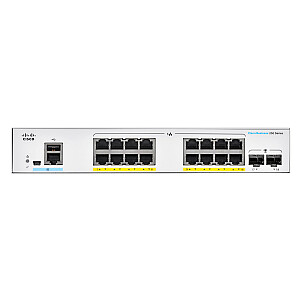 Cisco CBS250-16P-2G-EU tinklo jungiklis valdomas Gigabit Ethernet L2/L3 (10/100/1000), sidabrinis
