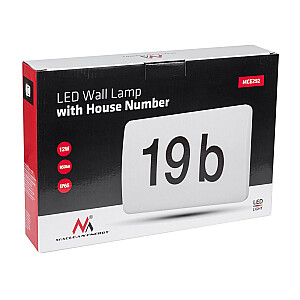 LED lempa Maclean, namo numeris, su prieblandos jutikliu, balta, 12W, IP65, neutrali (4000K), 950lm, MCE292 W