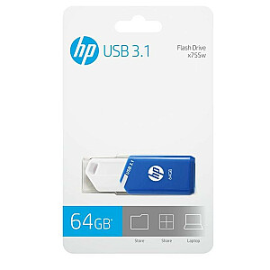 HP PNY atmintinė, 64 GB, 755 W, USB 3.1