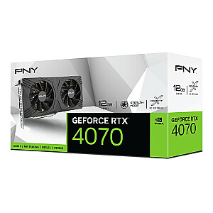 PNY GeForce RTX 4070 VERTO su dviem ventiliatoriais, 12 GB, DLSS