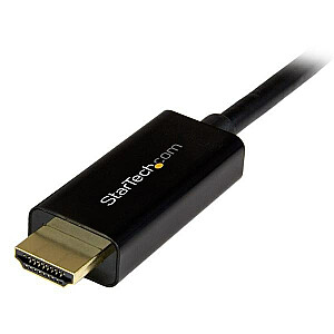 StarTech.com 3 pėdų (1 m) „DisplayPort“ į HDMI kabelis – 4K 30 Hz – „DisplayPort“ į HDMI adapterio kabelis – DP 1.2 monitoriaus adapterio laidas – HDMI – Užrakinamas DP jungtis – pasyvus DP–HDMI kabelis