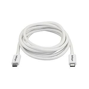 StarTech.com Thunderbolt 3 – 20 Gbps kabelis – 2 m – baltas – suderinamas su Thunderbolt, USB ir DisplayPort