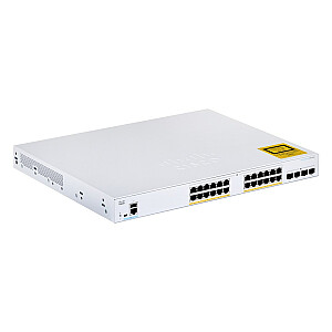 Cisco CBS350-24FP-4X-EU tinklo jungiklis valdomas Gigabit Ethernet L2/L3 (10/100/1000), sidabrinis
