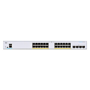 Сетевой коммутатор Cisco CBS350-24FP-4X-EU Управляемый Gigabit Ethernet L2/L3 (10/100/1000), серебристый