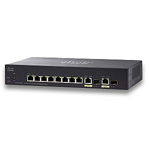 „Cisco Small Business SF352-08P“ valdomas greitas eternetas L2/L3 (10/100) su maitinimo per Ethernet (PoE), 1U, juodas