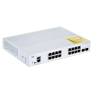 Сетевой коммутатор Cisco CBS350-16T-E-2G-EU Управляемый Gigabit Ethernet L2/L3 (10/100/1000), серебристый