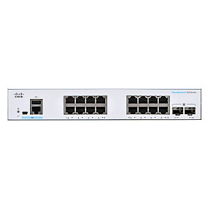 Сетевой коммутатор Cisco CBS350-16T-E-2G-EU Управляемый Gigabit Ethernet L2/L3 (10/100/1000), серебристый