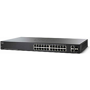 „Cisco Small Business SF220-24P“ valdomas L2 greitasis eternetas (10/100) su maitinimo per Ethernet (PoE), juodas