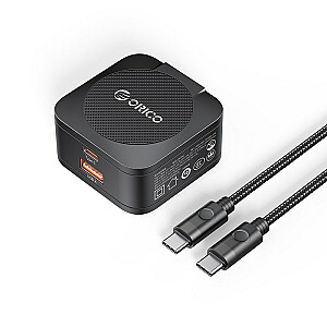 Сетевое зарядное устройство GaN - Orico OR-65AC-EU-BK-EP | 65 Вт, USB-A, USB-C