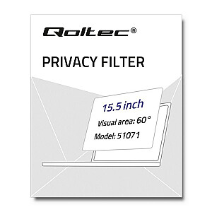 Qoltec 51071 39,4 cm (15,5 colio) ekrano privatumo filtrai