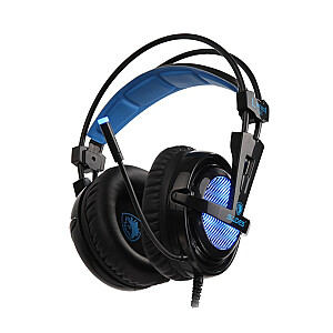 Sades Locust Plus 7.1 Surround žaidimų ausinės, juodai mėlynos spalvos