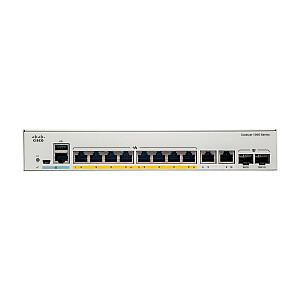 Cisco Catalyst 1000-8P-E-2G-L tinklo jungiklis, 8 Gigabit Ethernet (GbE) PoE+ prievadai, 670 W PoE biudžetas, du 1G SFP/RJ-45 Combo prievadai, veikimas be ventiliatoriaus, pratęsta ribota garantija (C1000-8P – E-2G-L)