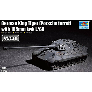 King Tiger plastikinis modelių rinkinys su Porsche L/68 105 mmh bokšteliu.
