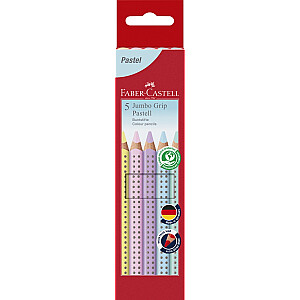 Spalvoti pieštukai "Faber-Castell Jumbo Grip" pastelė 5 spalvų