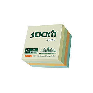 Клейкие листы StickN 21890 FSC 76х76мм, 400 листов, пастельные тона