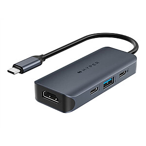 „Hyper HyperDrive EcoSmart Gen.2“ universalus USB-C 4 viename šakotuvas su 100 W PD galios perdavimo „Hyper“