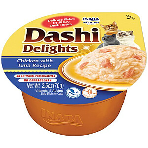 INABA Dashi Delights vištienos ir tuno sultinys – skanėstas katėms – 70g