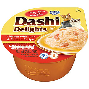 INABA Dashi Delights Sultinys su vištiena, tunu ir lašiša – skanėstas katėms – 70g