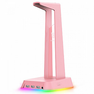 Подставка для наушников с RGB-подсветкой ST2, розовая