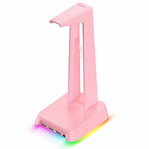 Ausinių stovas su RGB apšvietimu ST2, rožinė