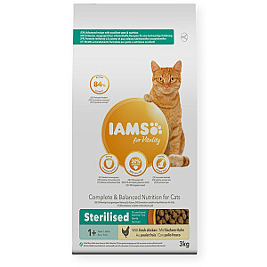 IAMS for Vitality Adult Стерилизованный со свежей курицей - сухой корм для кошек - 3кг