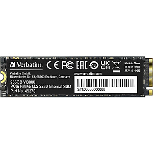 „Dysk Verbatim Vi3000“ 256 GB M.2 2280 PCI-E x4 Gen4 NVMe SSD (49373)