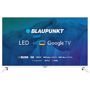 43 colių televizorius Blaupunkt 43UBG6010S 4K Ultra HD LED, GoogleTV, Dolby Atmos, WiFi 2,4–5 GHz, BT, balta