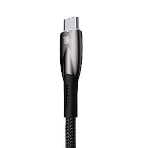 USB laidas prie USB-C Baseus Glimmer serijos, 100 W, 1 m (juodas)