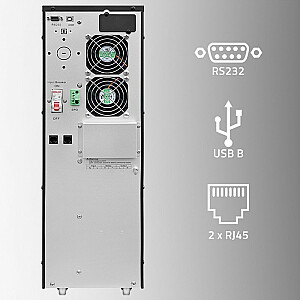 UPS QOLTEC 10 kVA | 10000 W | GALIOS FAKTORIUS 1.0 | LCD ekranas