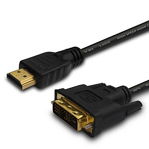 Kabelis HDMI 19 kontaktų (M) - DVI 18+1 (M) 1,8 m, paauksuoti antgaliai, CL-139