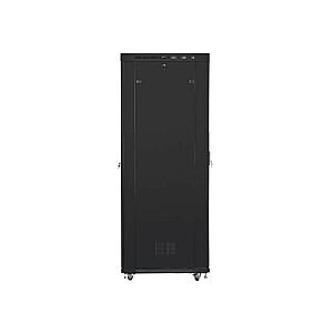 Отдельно стоящий шкаф-стойка 19 дюймов 47U 800x1000 мм, перфорированные дверцы ЖК-дисплея (FLAT PACK) черный