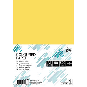 Цветная офисная бумага Колледж А4, 80г, желтая, 500 листов