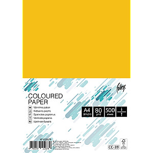 Цветная офисная бумага Колледж А4, 80г, светло-желтая, 500 листов.