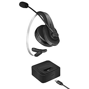 Bluetooth ausinės su mikrofonu ir įkrovimo stotele