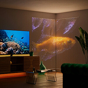 „Twinkly Matrix“ – 480 Pearl RGB LED lemputės, skaidrus laidas, 3,3 x 3,3 colio F kištukas