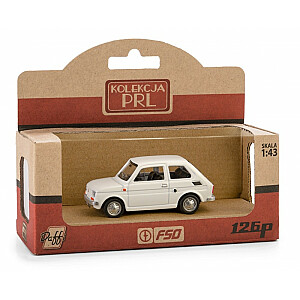 PRL Fiat 126p baltas automobilis
