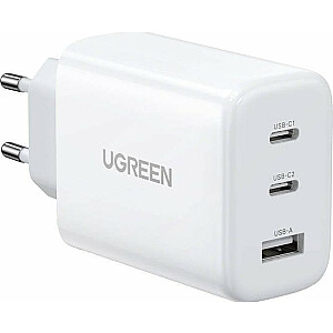 Зарядное устройство Ugreen UGREEN CD275 настенное зарядное устройство, 2x USB-C, 1x USB, 65 Вт (белый)