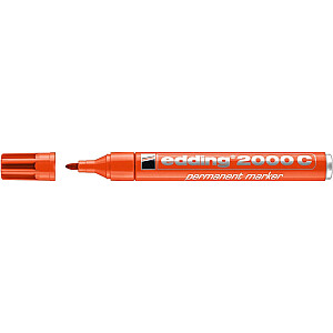 Перманентный маркер Edding 2000C, круглый наконечник, 1,5-3 мм, оранжевый цвет.