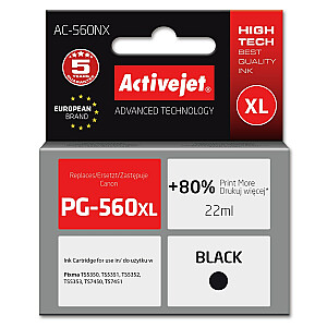 Rašalas Activejet AC-560NX spausdintuvui Brother, pakaitalas Canon PG-560XL; Aukščiausias; 22 ml; juodas