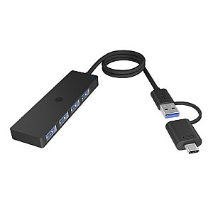 Hub IB-HUB1424-C3, 4 A tipo USB prievadai, C/A tipo jungtis