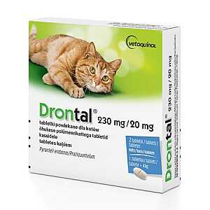 Vetoquinol Drontal dehelmintinės tabletės katėms, 2 vnt.