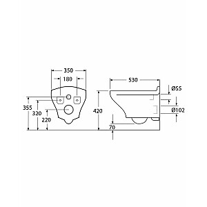 Настенный унитаз Estetic 8330 с крышкой SoftClose, CeramicPlus, Hygienic Flush, белый