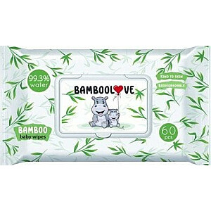 Влажные бамбуковые салфетки Cheeky Panda для детей BambooLove 60 шт.