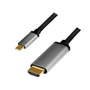 USB-C į HDMI laidas, 4K, 60 Hz, aliuminis, 1,8 m