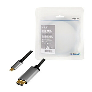 USB-C į HDMI laidas, 4K, 60 Hz, aliuminis, 1,8 m