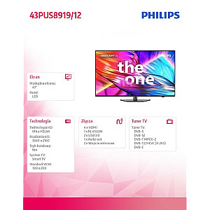 Philips 43PUS8919/12  43" (108cm) 4K Ultra HD LED TV