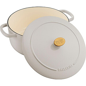 BALLARINI BELLAMONTE apvalus ketaus puodas 75003-552-0 - 5,5 l Ivory