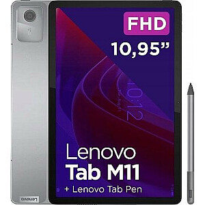 Lenovo Tab M11 Tablet 11 colių, 128 GB, 4G LTE, pilka (ZADB0324PL)