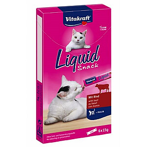 VITAKRAFT Cat Liquid-Snack с говядиной - лакомства для кошек - 6 x 15 г